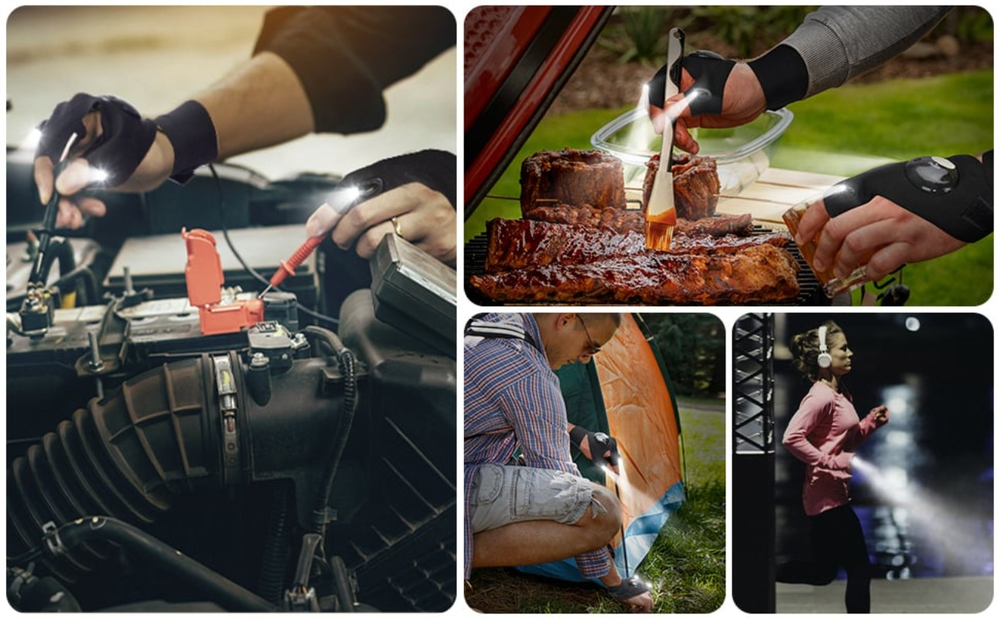 🔥HOT SALE NOW 49% OFF🔥Hands-Free LED Half Finger Gloves