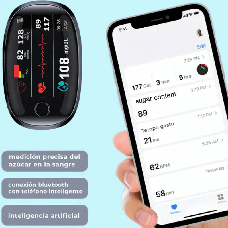 [12 in 1]Smart Glucometer --- (Blood Sugar + Blood Lipids + Blood Pressure + Uric Acid + Heart Rate + Blood Oxygen + Body Temperature + Liver Function + Kidney Function + Prostate Examination + Cancer Detection + Laser Treatment)